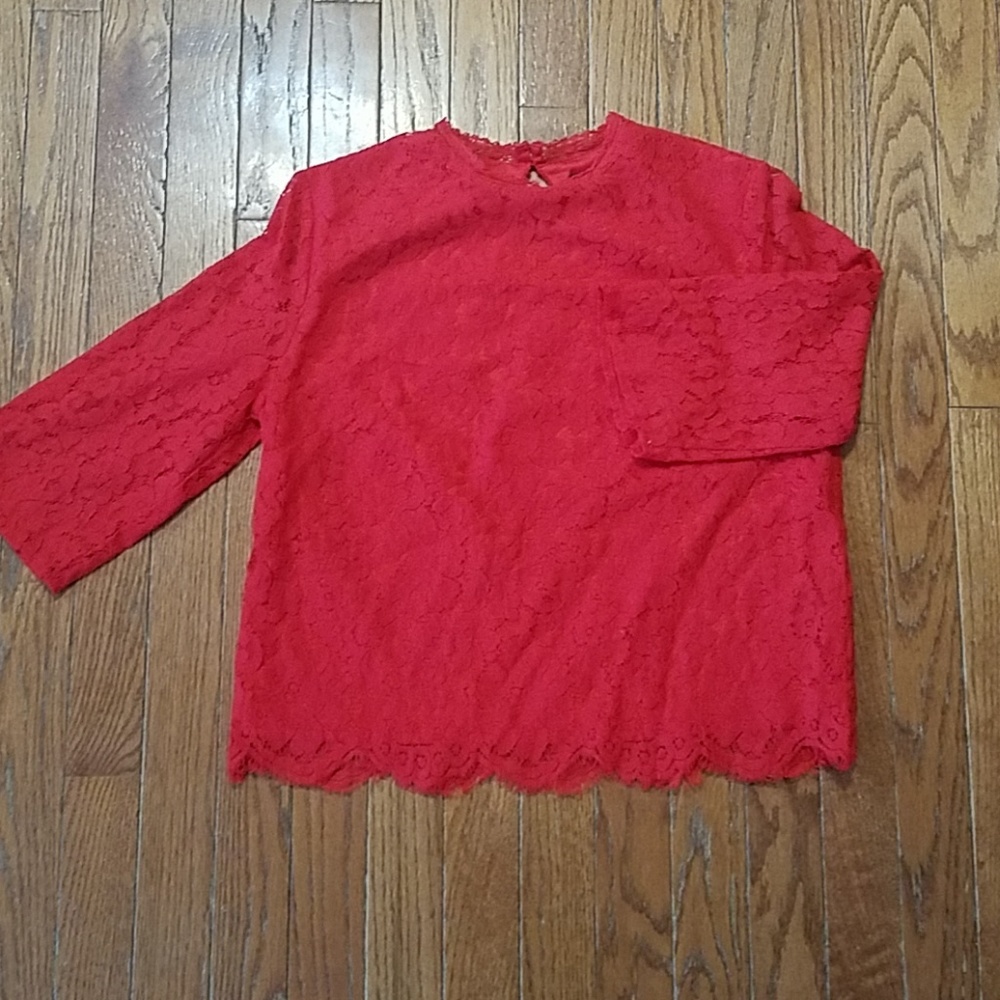 Red lace h&m top